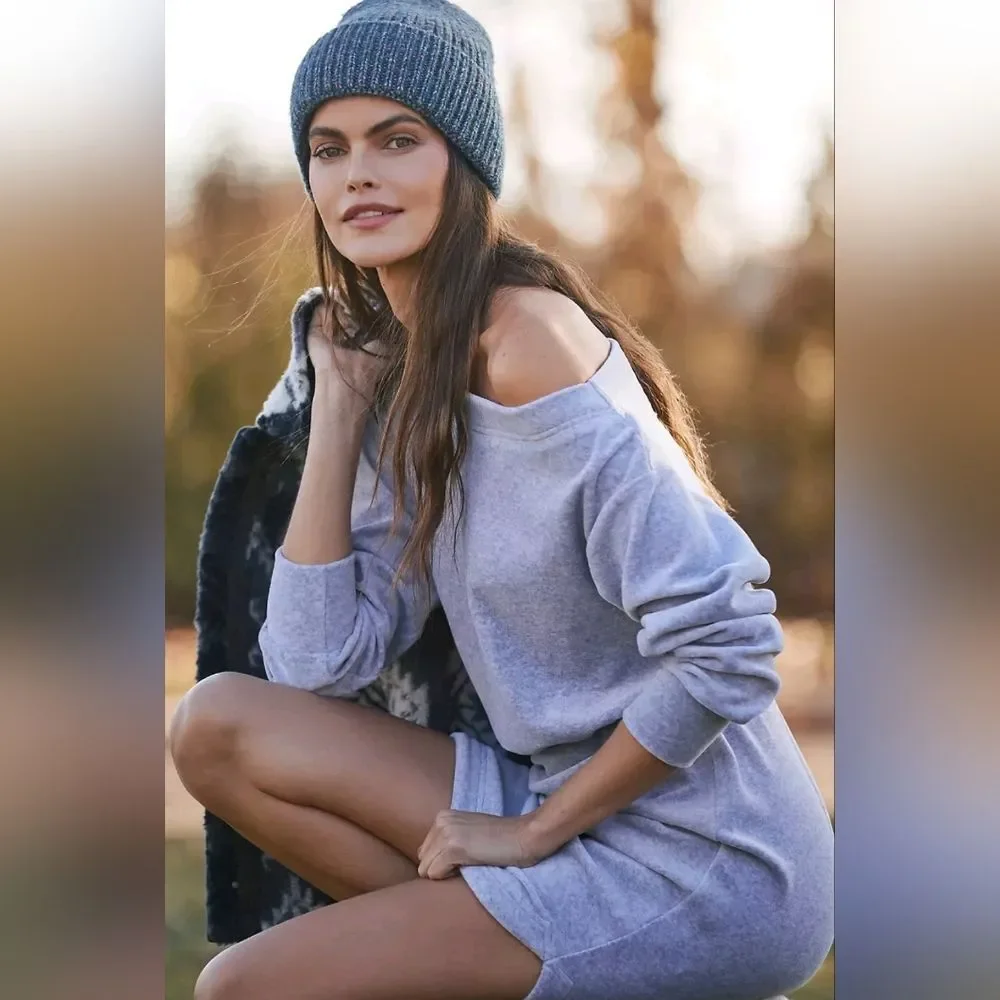 Daily‎ Practice Anthropologie Off The Shoulder Velvet Minidress Size XS